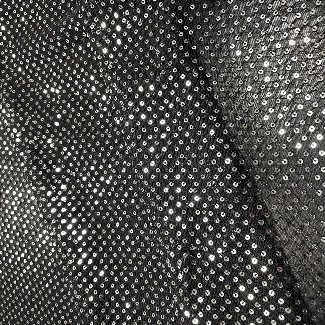 embroidery mesh silvery sequin lace 100% polyester embroidery mesh for high fashion