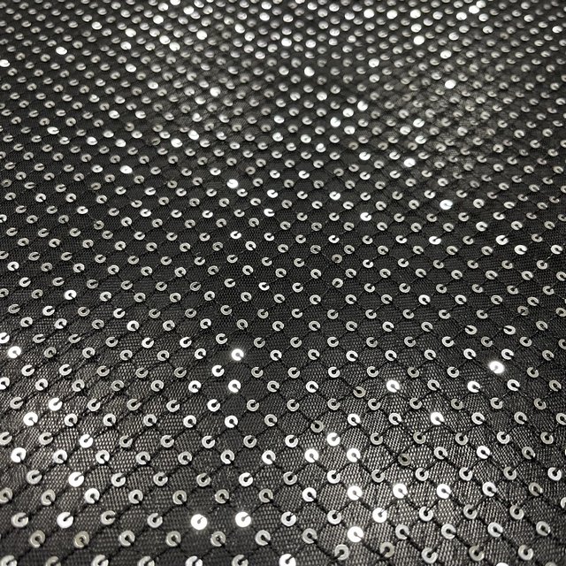 embroidery mesh silvery sequin lace 100% polyester embroidery mesh for high fashion