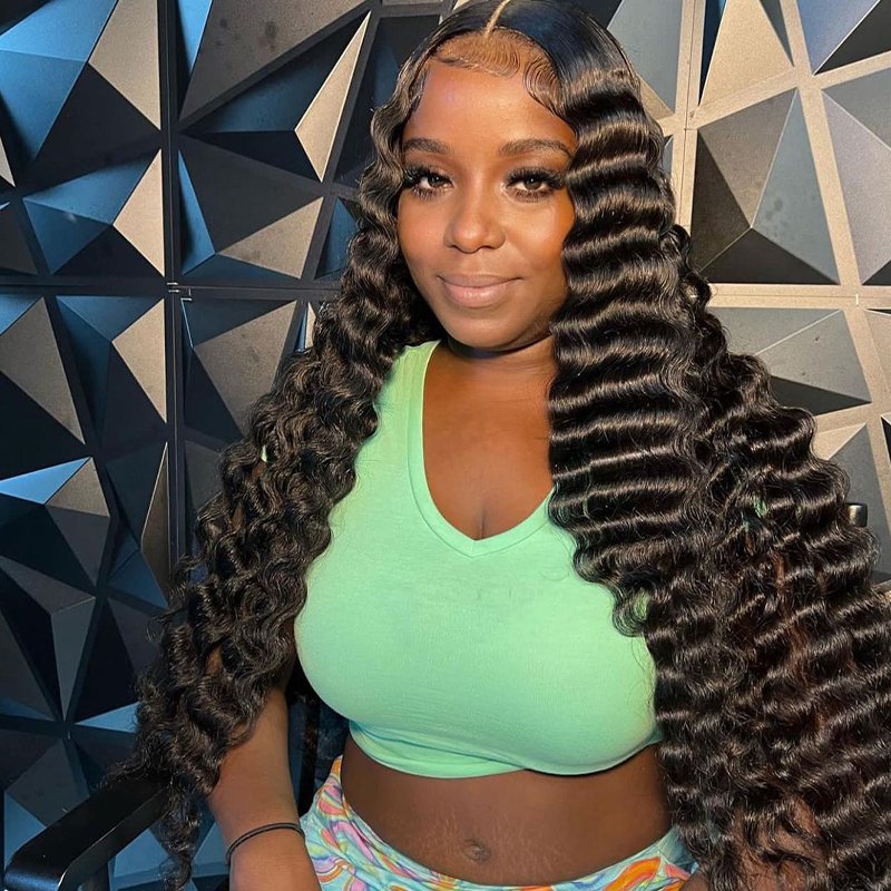 Hot sale deep curly raw indian hair wigs hd lace frontal wig deep wave frontal wig