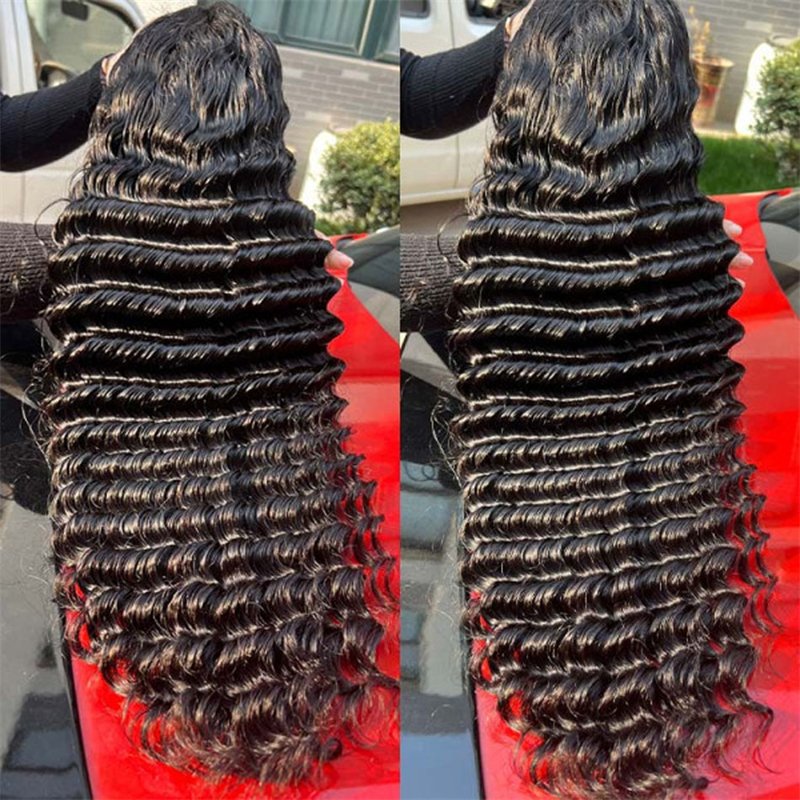 Hot sale deep curly raw indian hair wigs hd lace frontal wig deep wave frontal wig