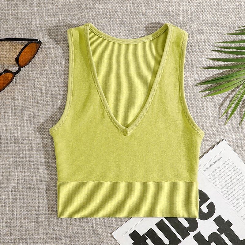 sexy ladies customized fitness seamless sports tank top casual ribbed crop tops for women