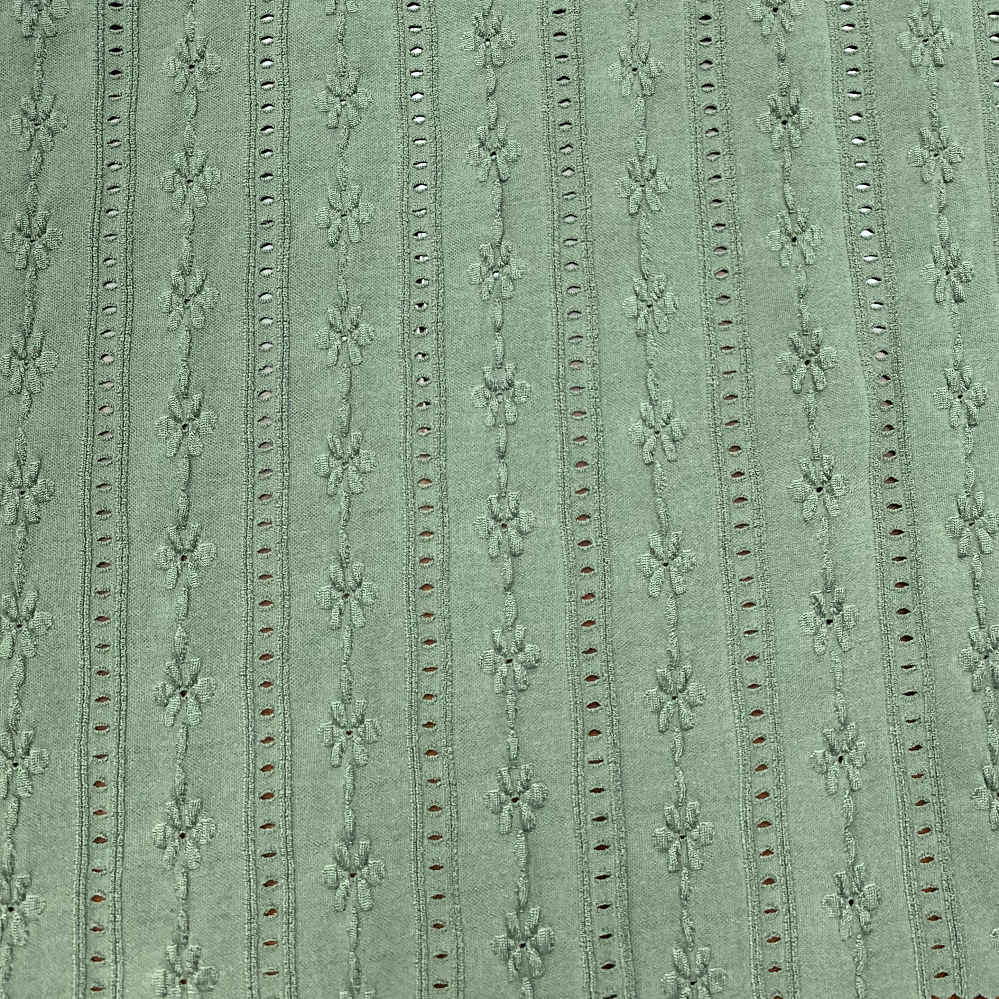 XA1993-T Flowery Design Knitted Mesh Jacquard Polyester Elastic Embroidery Fabric Solid Color Swimwear Fabric For sale