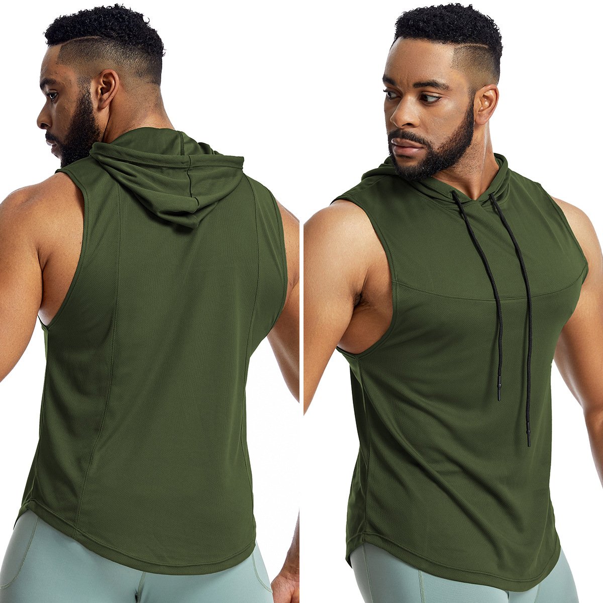 Loose Gym Wear Hooded Tank Top Men Workout Sports Fitness Gym Mesh Tank Top Men Gym Sleeveless Vest Tank Top StringersMen