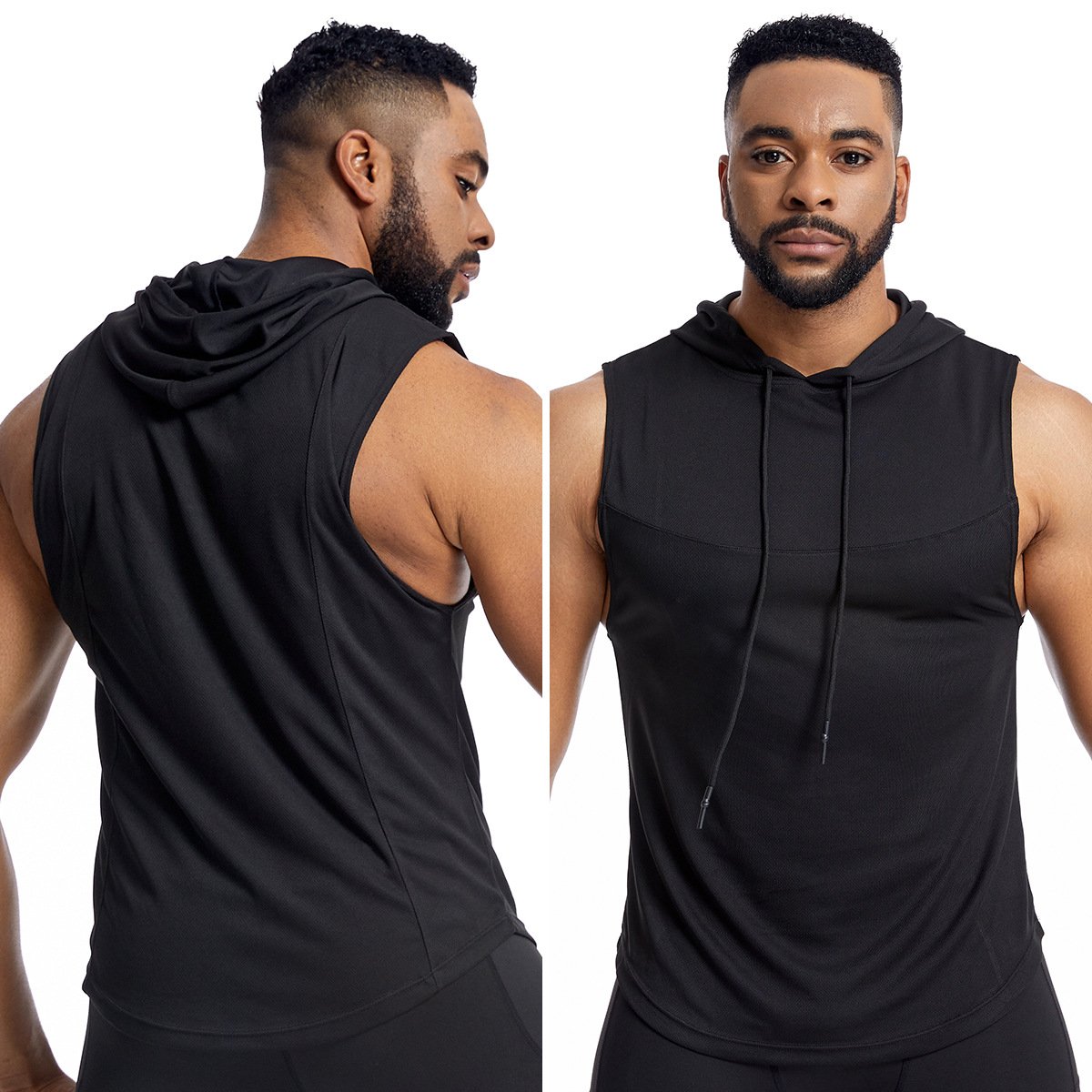 Loose Gym Wear Hooded Tank Top Men Workout Sports Fitness Gym Mesh Tank Top Men Gym Sleeveless Vest Tank Top StringersMen