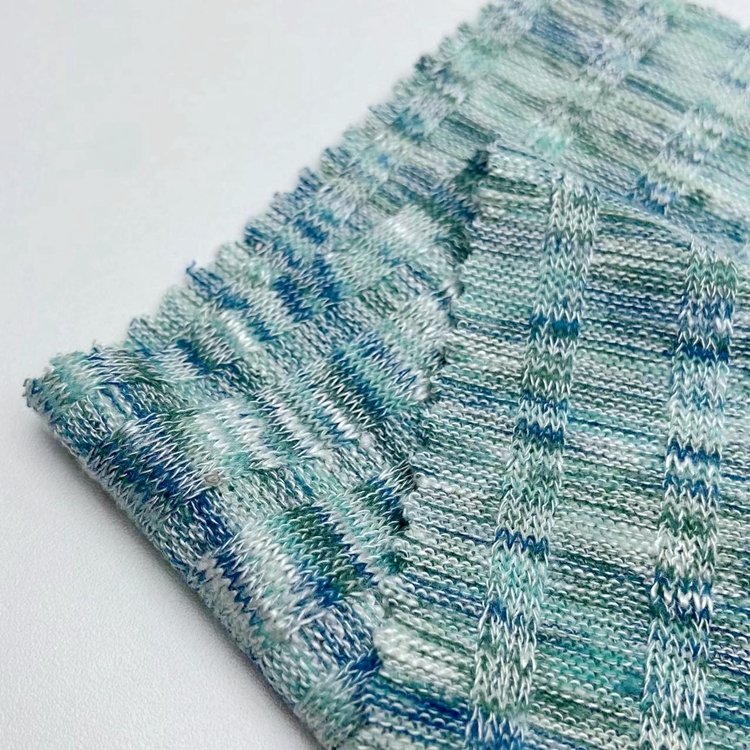 High quality ribbed rayon polyester spandex custom space dye wide 9*4 knit rib fabric for clothing