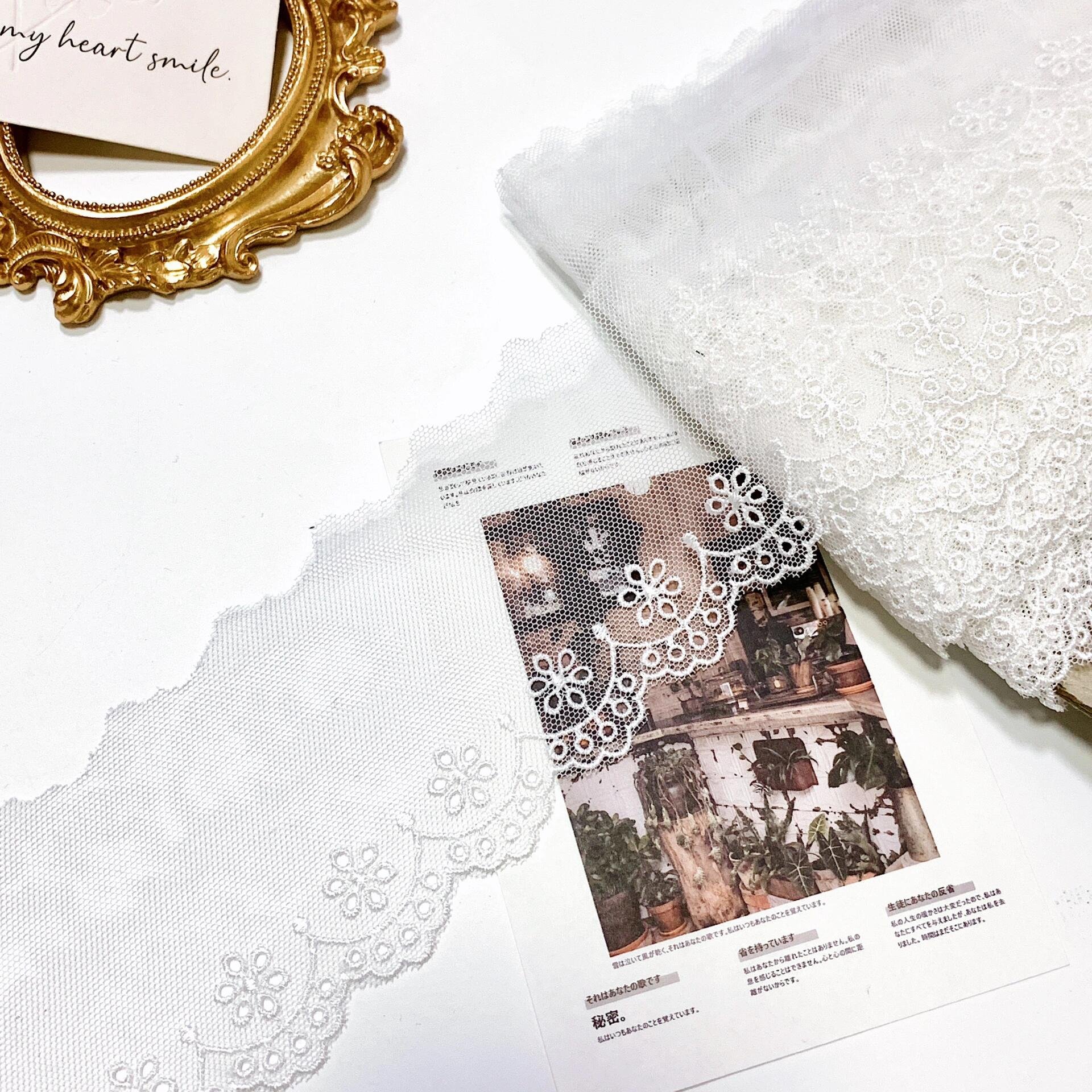 AFFINITY Custom Design OEM Tape Ribbon Garment Accessories Embroidery French Tulle Lace Trim