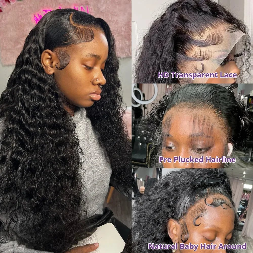 Deep Wave Curly HD Lace Wig 13x6 Human Hair 30-40 Inch Glueless Brazilian Wigs for Women Sale
