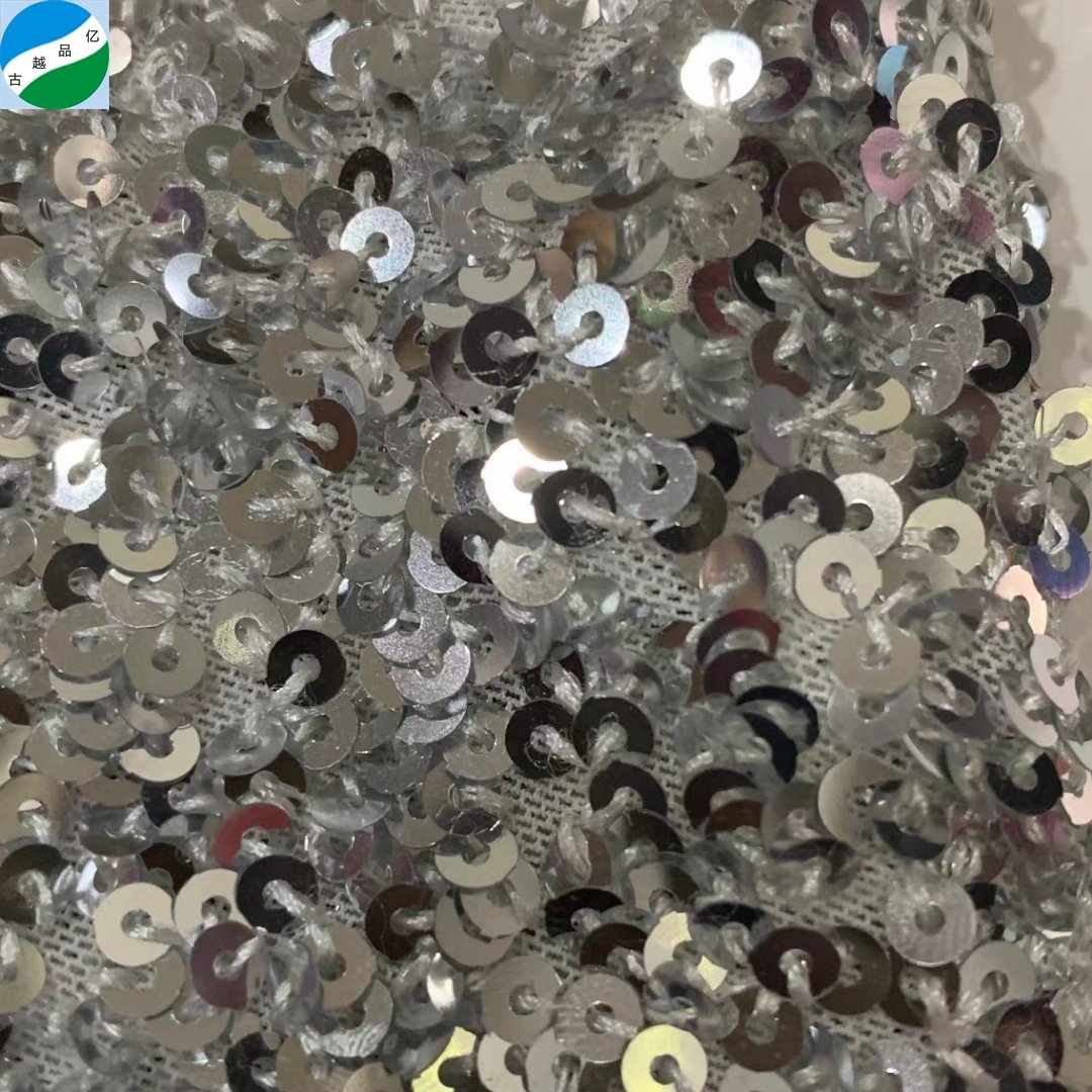 good selling big quantity 100% polyester fabric sequins embroidered stock fabric from shaoxing telas de china