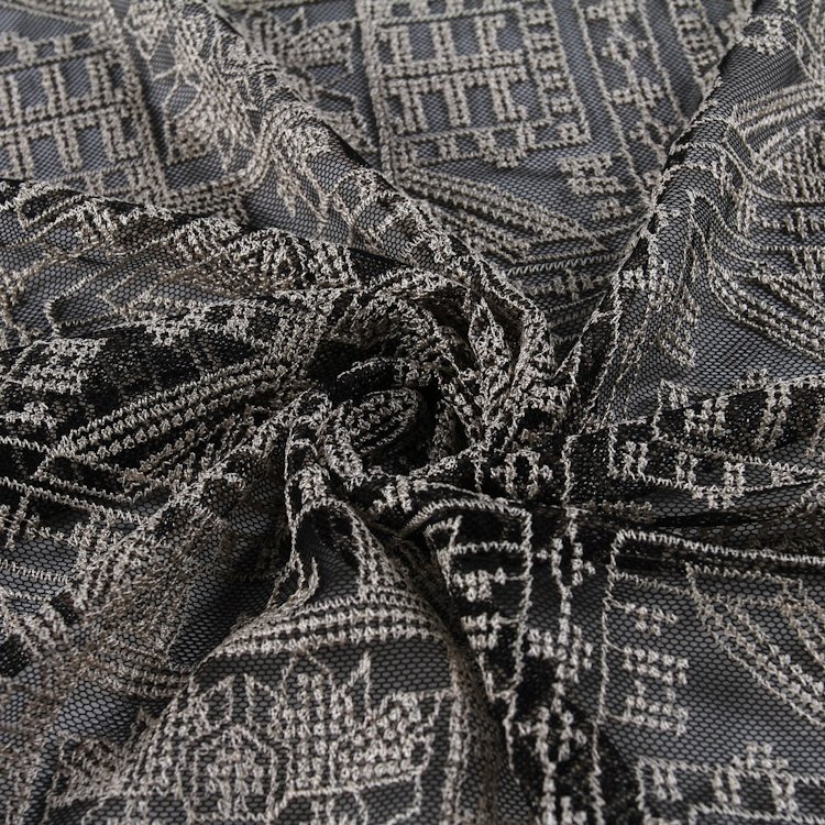 HA-17358 Newest design mesh fabric with all over embroidery