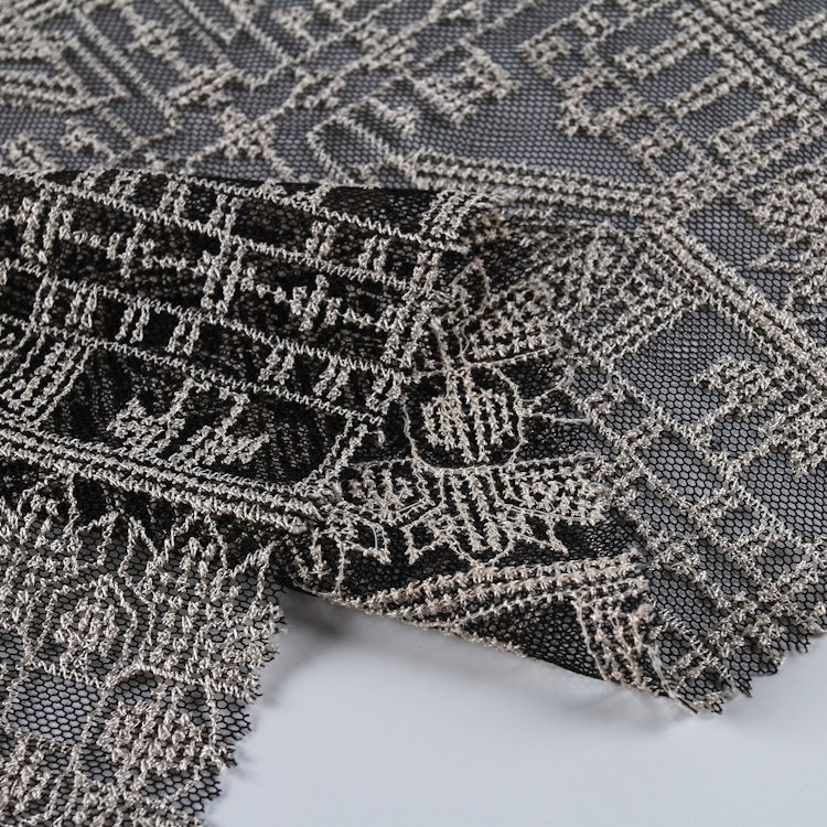 HA-17358 Newest design mesh fabric with all over embroidery