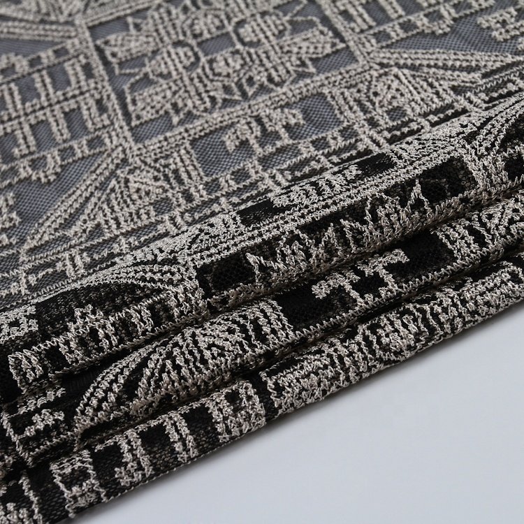 HA-17358 Newest design mesh fabric with all over embroidery