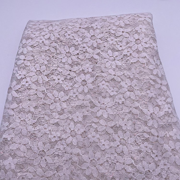 Wholesale China Flower Lace Fabric with Sequins Embroidery Nylon Tulle Apricot Net for Wedding Dresses Clothing Trim Decorations