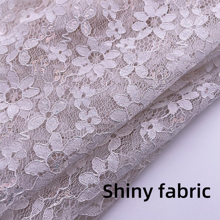 Wholesale China Flower Lace Fabric with Sequins Embroidery Nylon Tulle Apricot Net for Wedding Dresses Clothing Trim Decorations