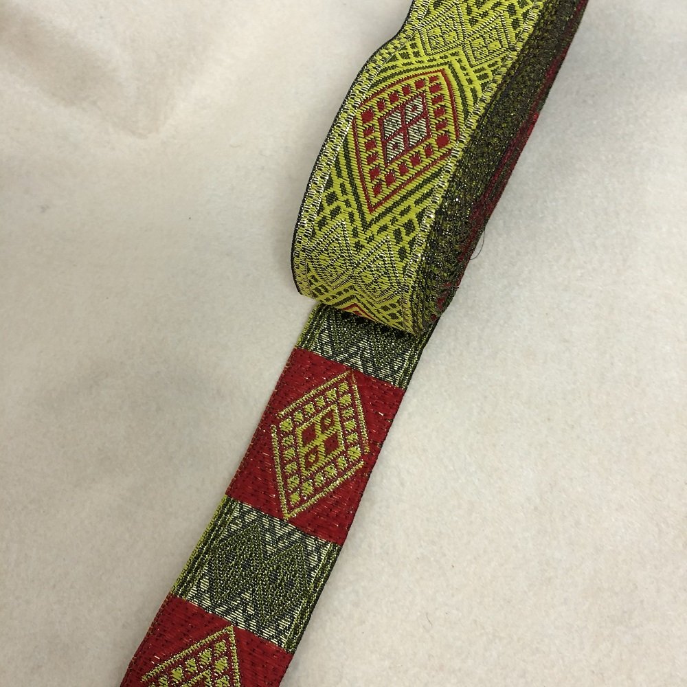 Ethnic Style Lace Jacquard Webbing Woven Tape For Garment Accessories Width 3.3 cm ST-955
