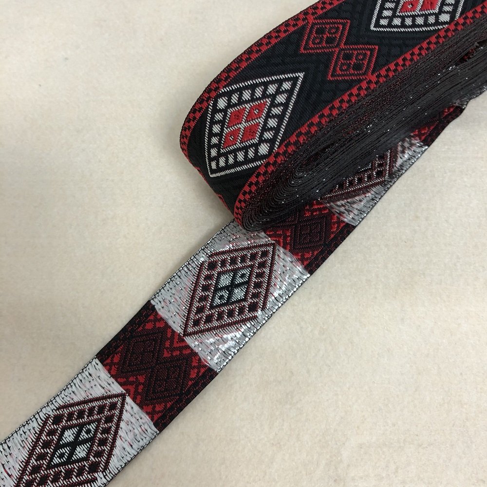 Ethnic Style Lace Jacquard Webbing Woven Tape For Garment Accessories Width 3.3 cm ST-955