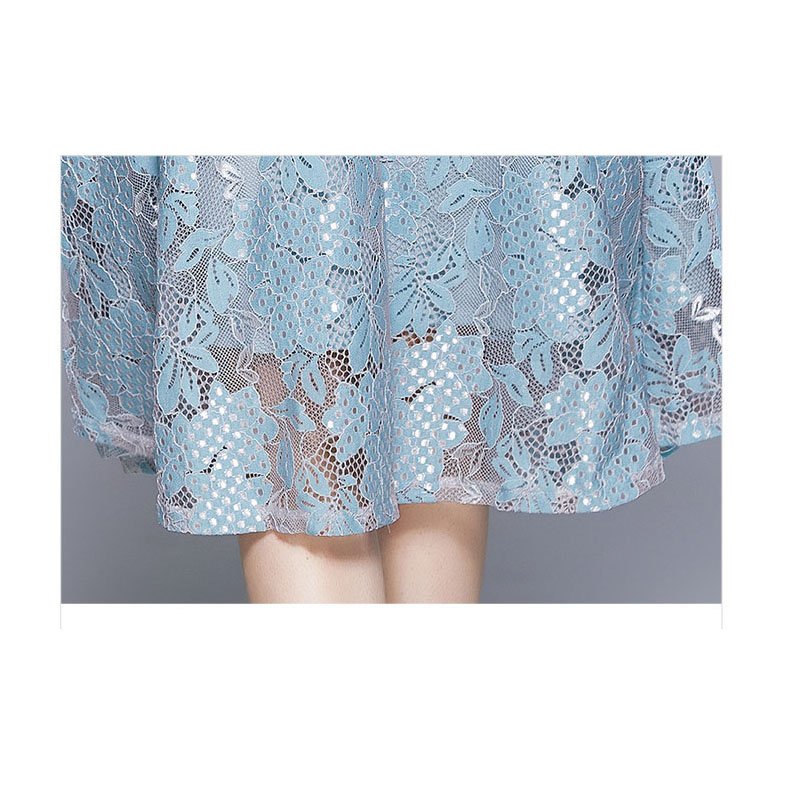 European station new slim temperament lace dress slimming and age-reducing mid-length skirt ZY8967073