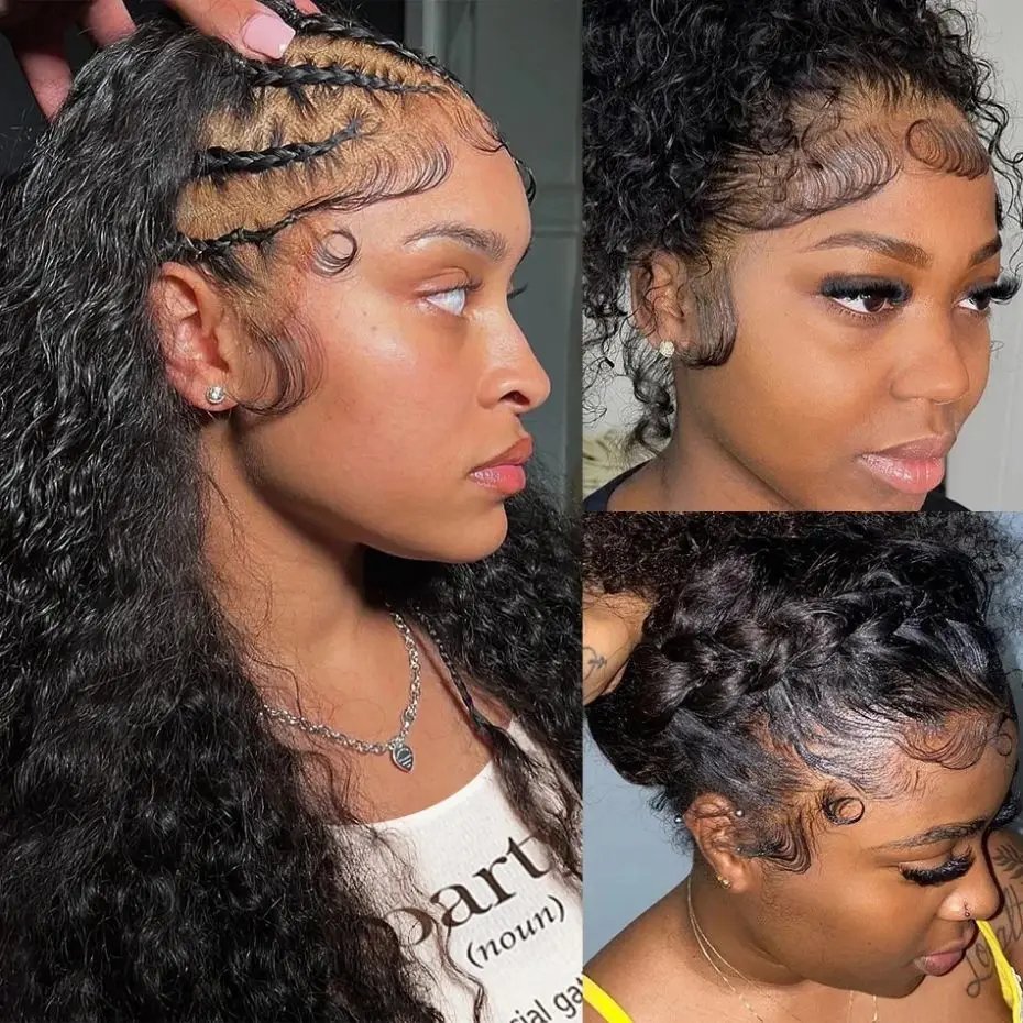 13x4 Full Lace Deep Curly Front Wigs Unprocessed Remy Human Hair Wigs Wholesale Transparent Lace Front Raw Indian Hair Wigs