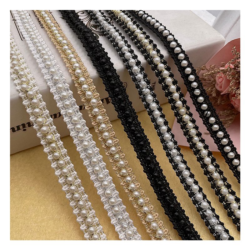 Spot bead pearl lace clothing accessories qipao Han clothing edge decoration accessories pearl ribbon Lace