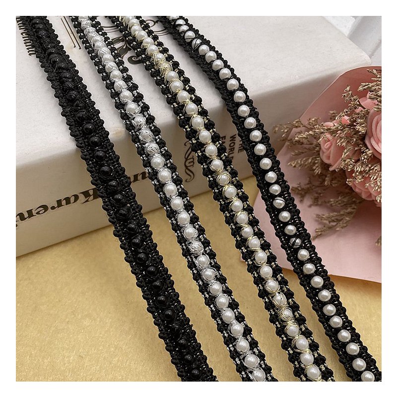 Spot bead pearl lace clothing accessories qipao Han clothing edge decoration accessories pearl ribbon Lace