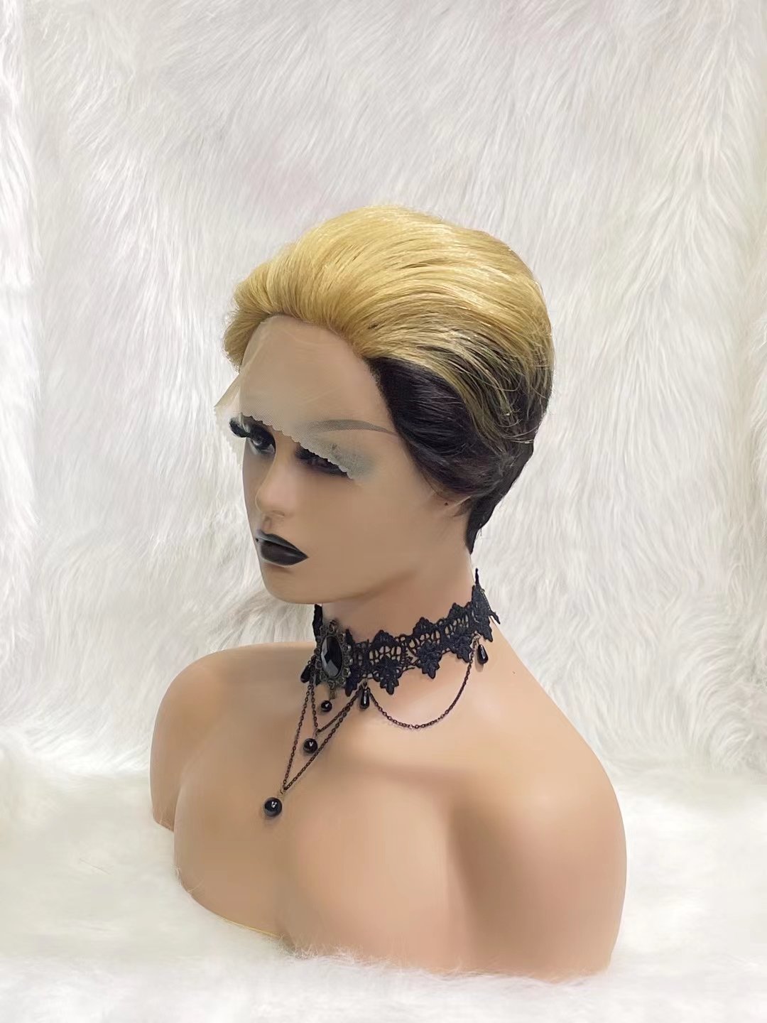 Hot Sanewvirgin Cuticcuteligned Pixie Wigs Lace Frontal Wigs Human Hair Transparent Brazilian Short Swiss Lace Average Size
