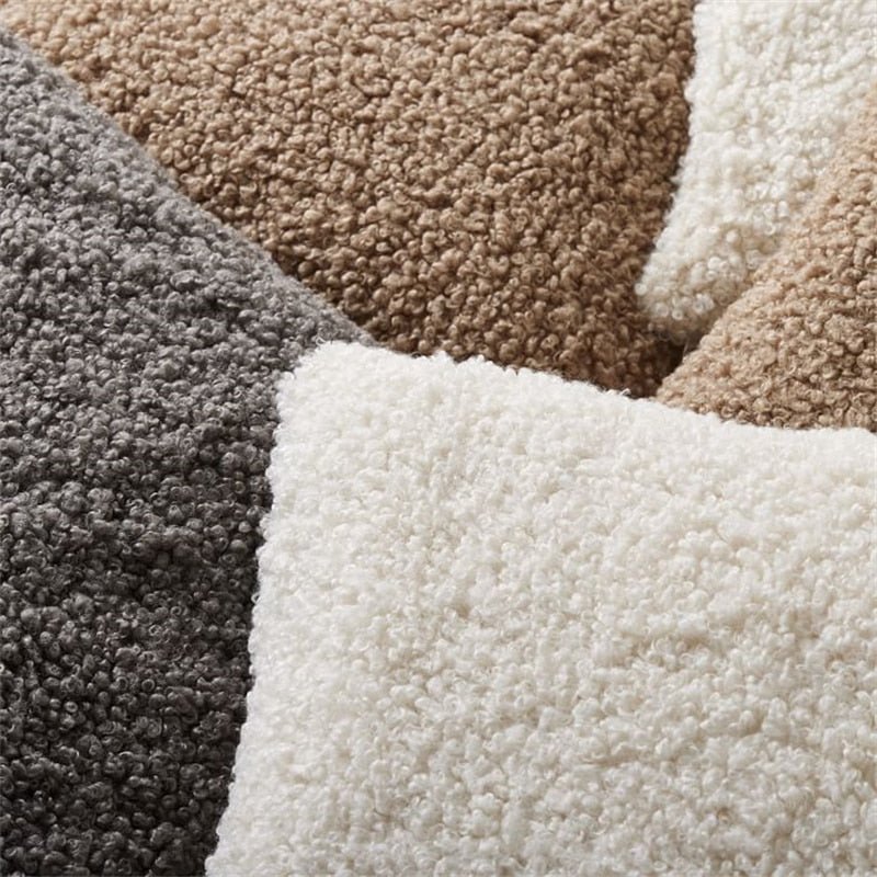 Light boucle fabric thin woven boucle upholstery fabric teddy fleece bonded with fleece for furniture
