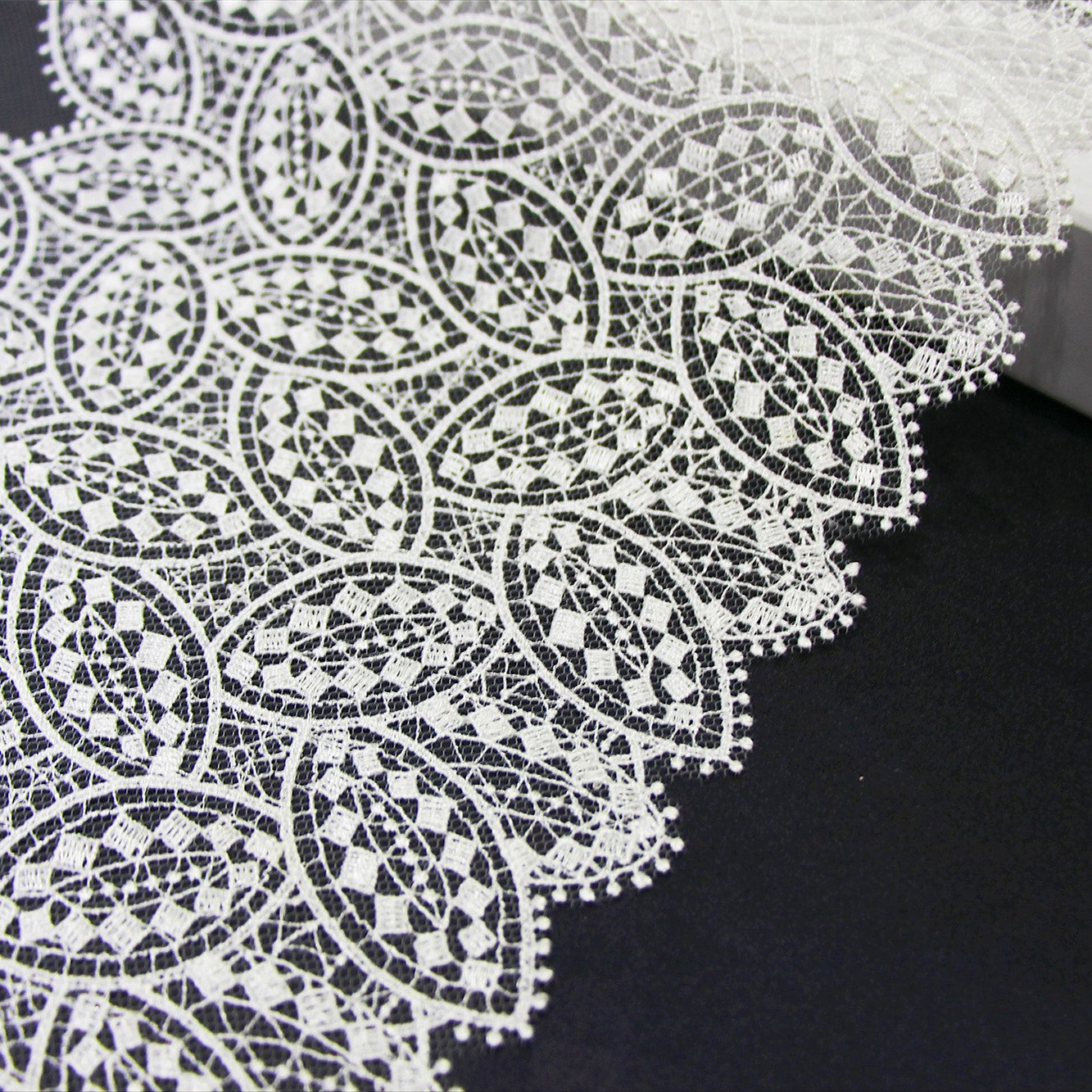 OEM non-stretch white lace dress fabrics lace fabric for wedding women clothing