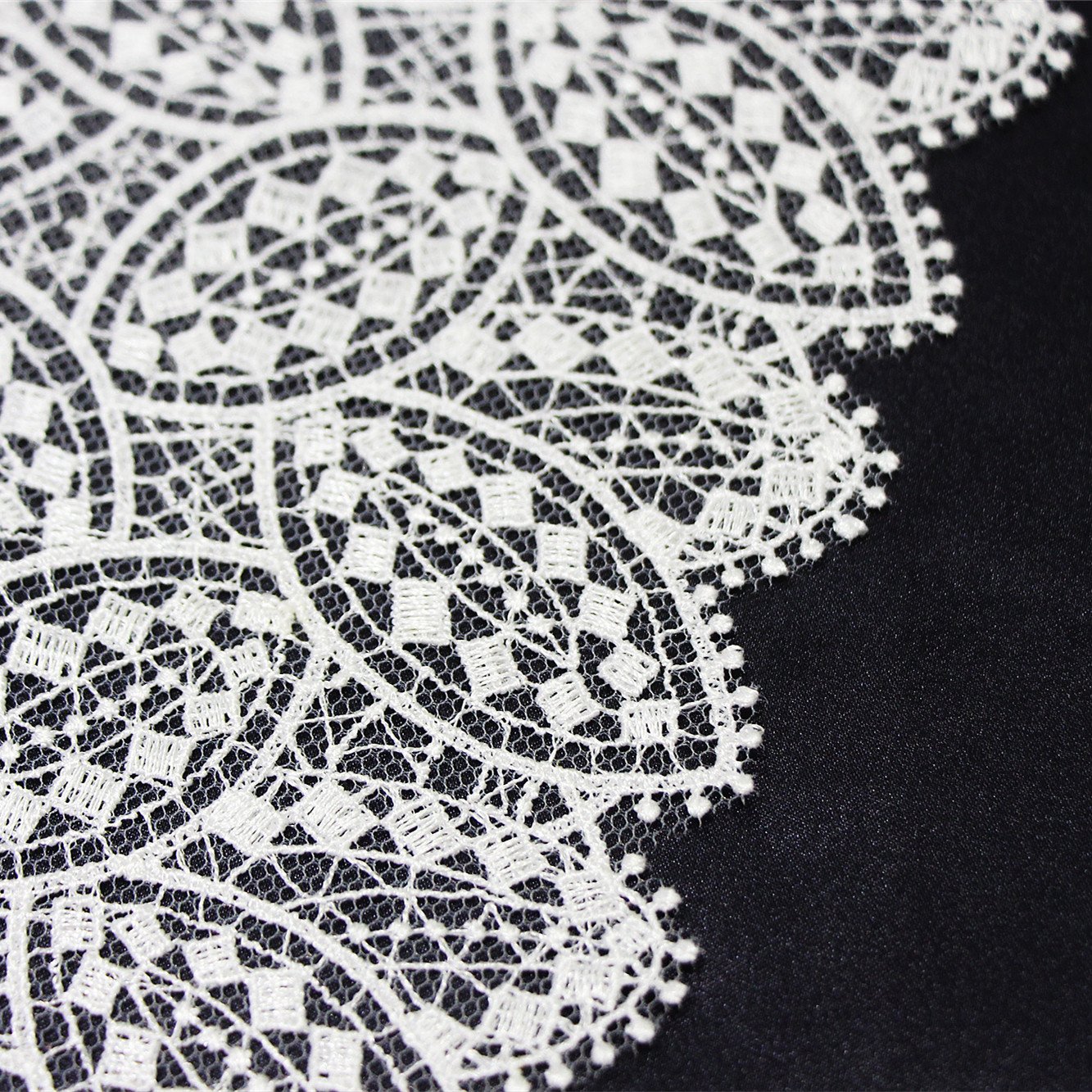 OEM non-stretch white lace dress fabrics lace fabric for wedding women clothing
