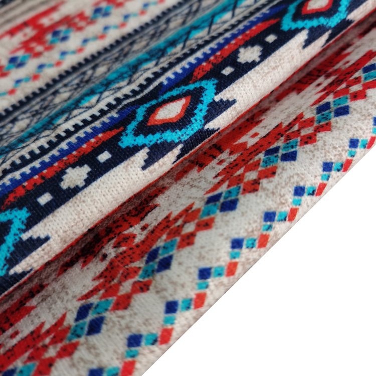 Hot sale New style polyester spandex soft yarn hacci sweater knit print fabric for clothing