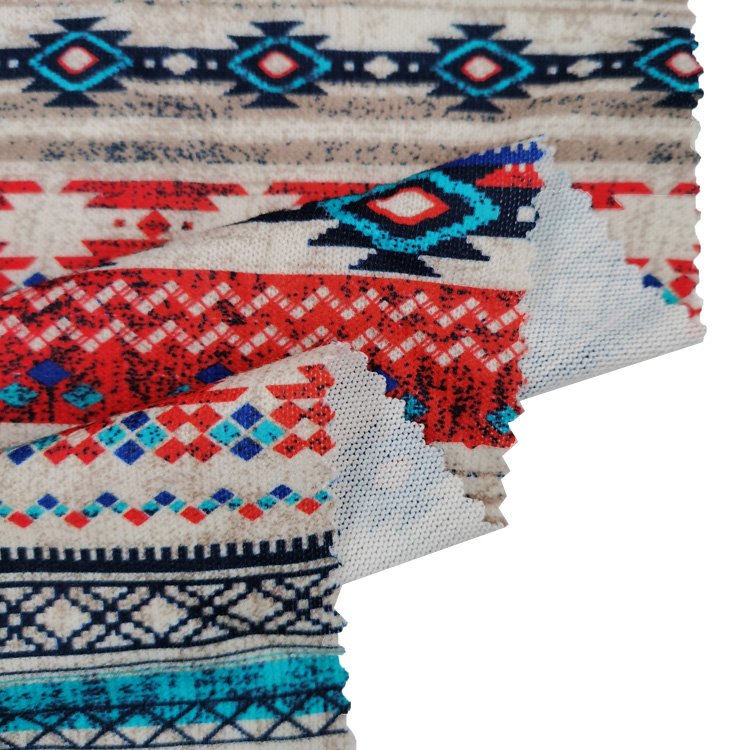 Hot sale New style polyester spandex soft yarn hacci sweater knit print fabric for clothing