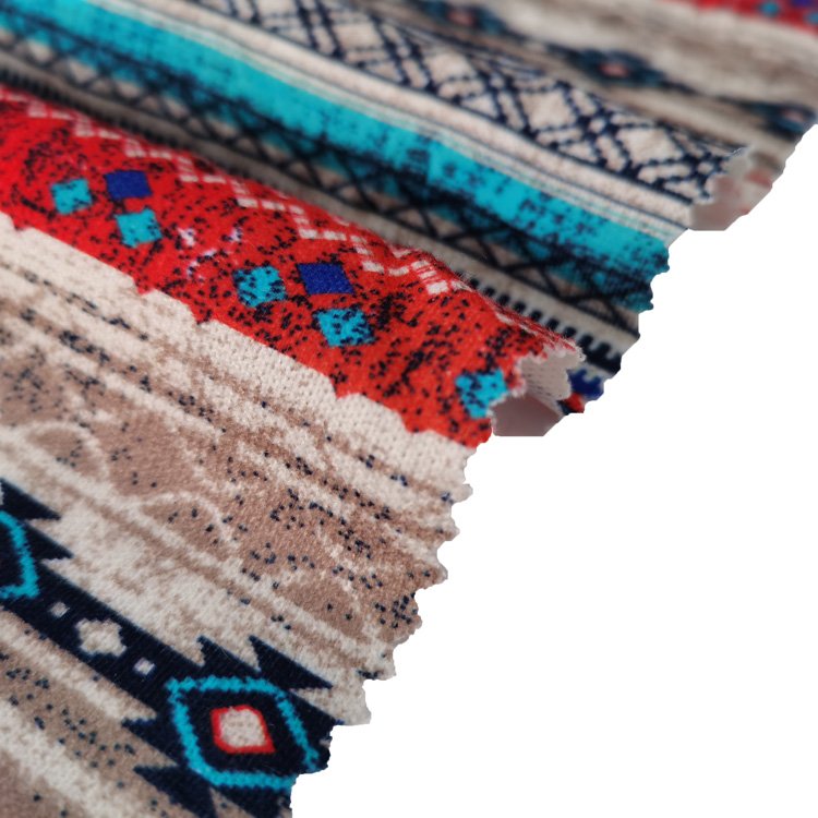 Hot sale New style polyester spandex soft yarn hacci sweater knit print fabric for clothing