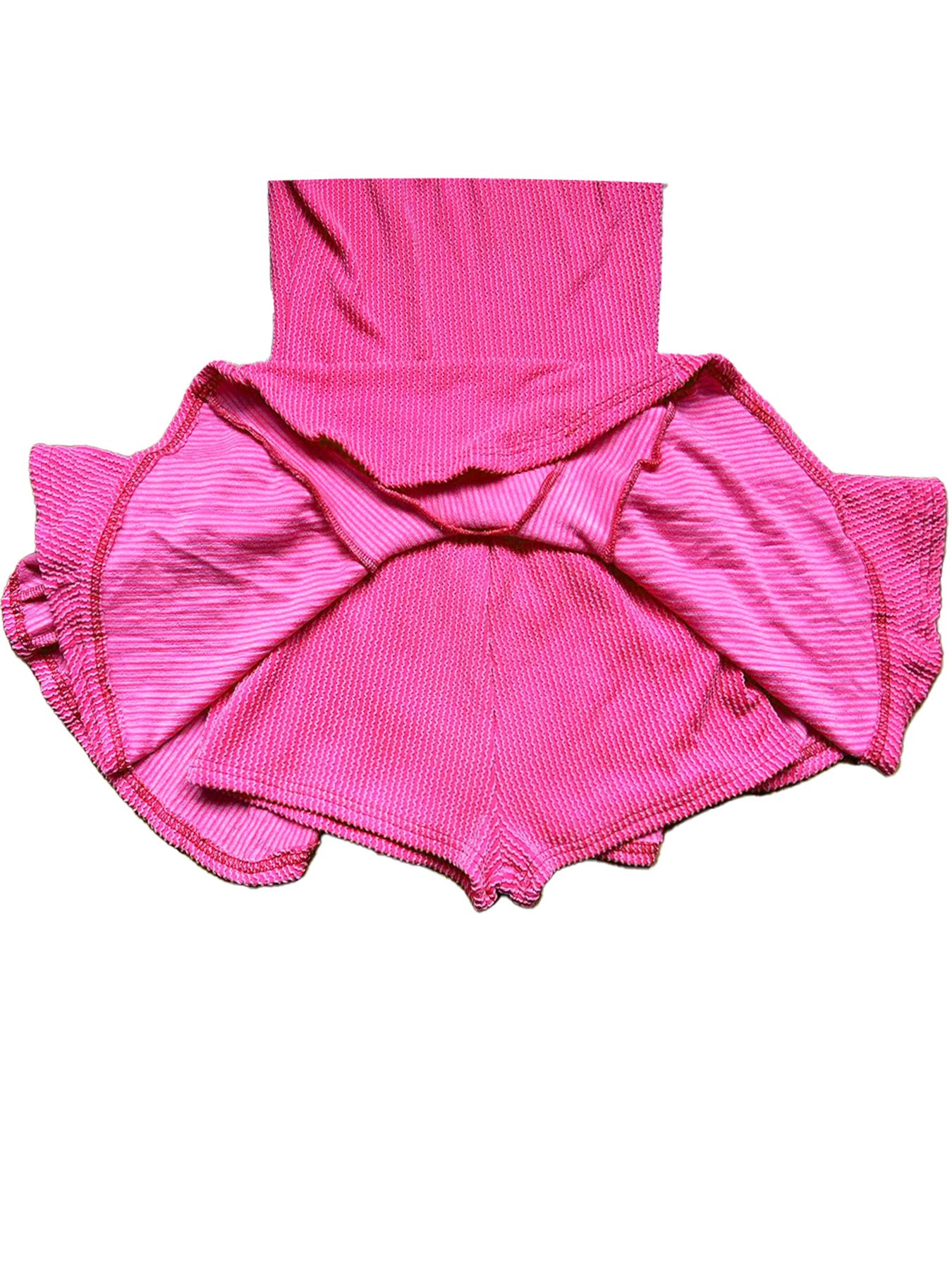 Ruffle Hem Stretch Short Ladies Dress Sport Sexy 2024 Summer Mini Sleeveless Knit Y2K Trendy Women's Dresses With Safety Pants