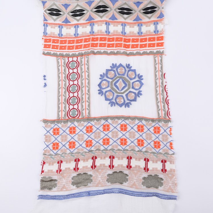 New design wholesale colour diversity dresses polyester embroidery fabric for clothing