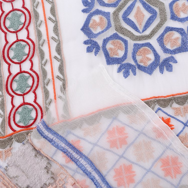 New design wholesale colour diversity dresses polyester embroidery fabric for clothing