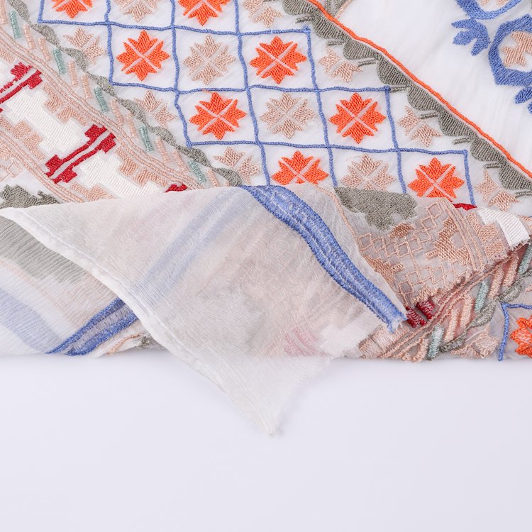 New design wholesale colour diversity dresses polyester embroidery fabric for clothing