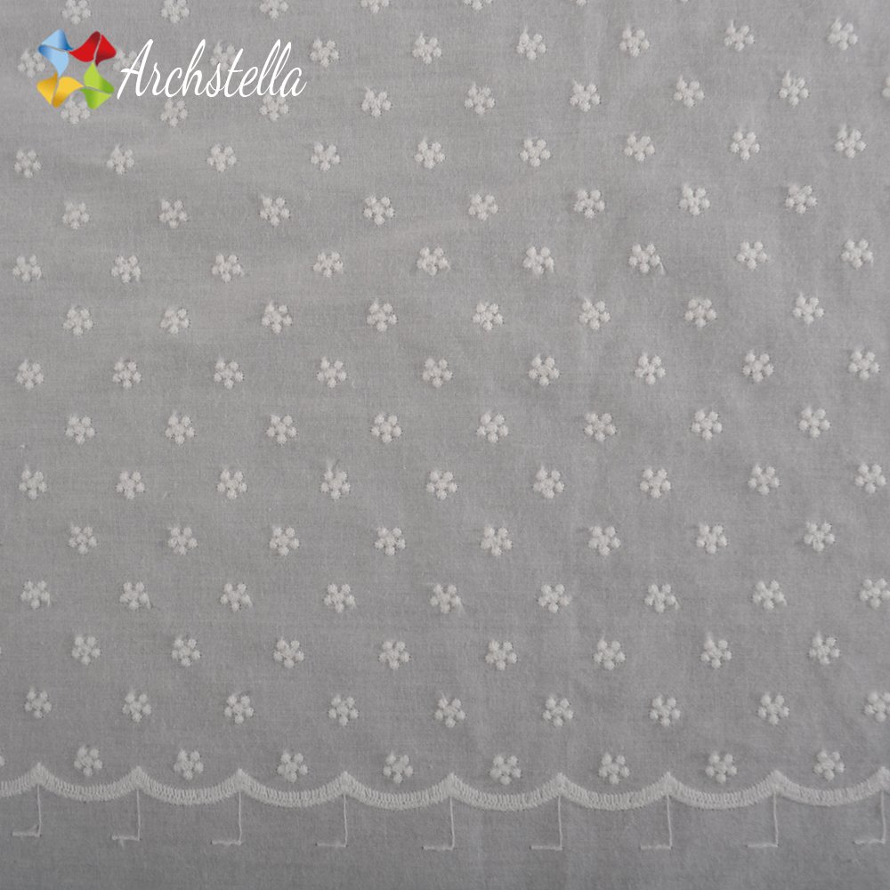 High Quality Light Weight 100% Cotton Embroidery Floral Cotton Fabric