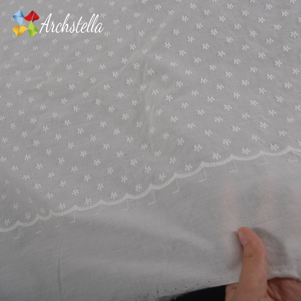 High Quality Light Weight 100% Cotton Embroidery Floral Cotton Fabric