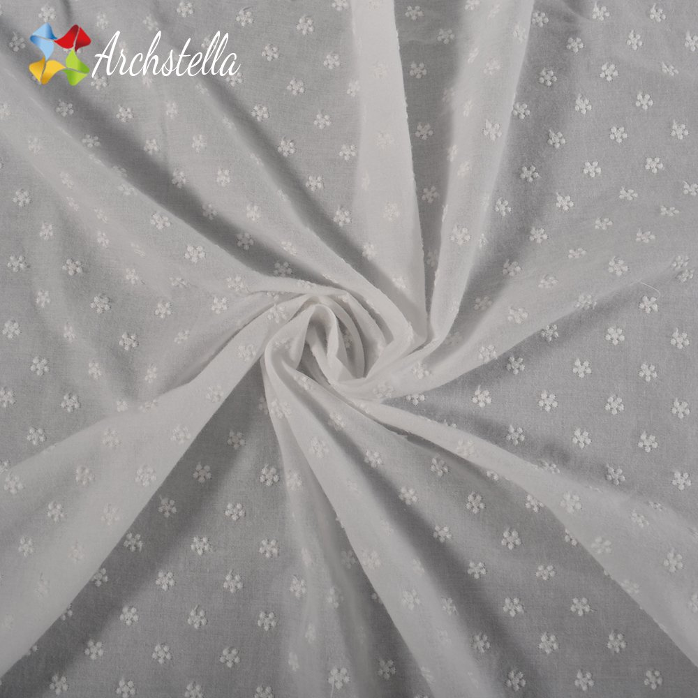 High Quality Light Weight 100% Cotton Embroidery Floral Cotton Fabric