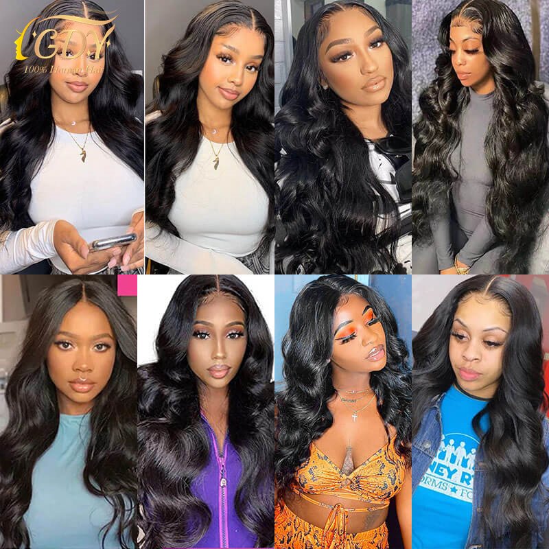 GDYhair HD Transparent pre plucked hd lace front wigs,hd full lace human hair wigs,large 100% virgin human hair hd lace wigs