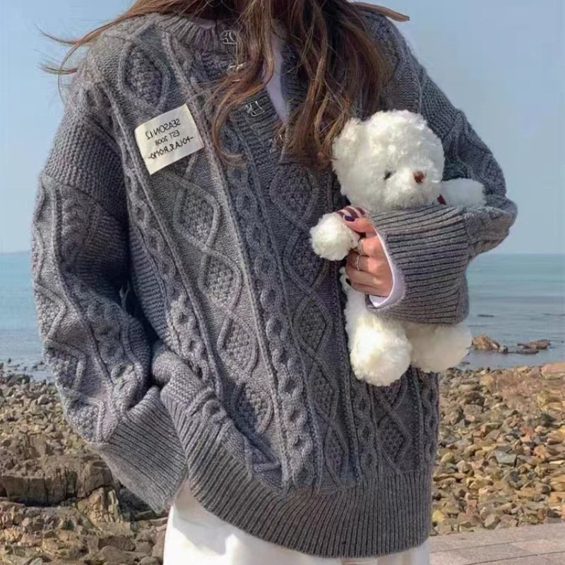 Women's 380g Home Textile Sweater Yarn-Dyed Double-Color Coarse Needle Cloth Knitted Rib Style