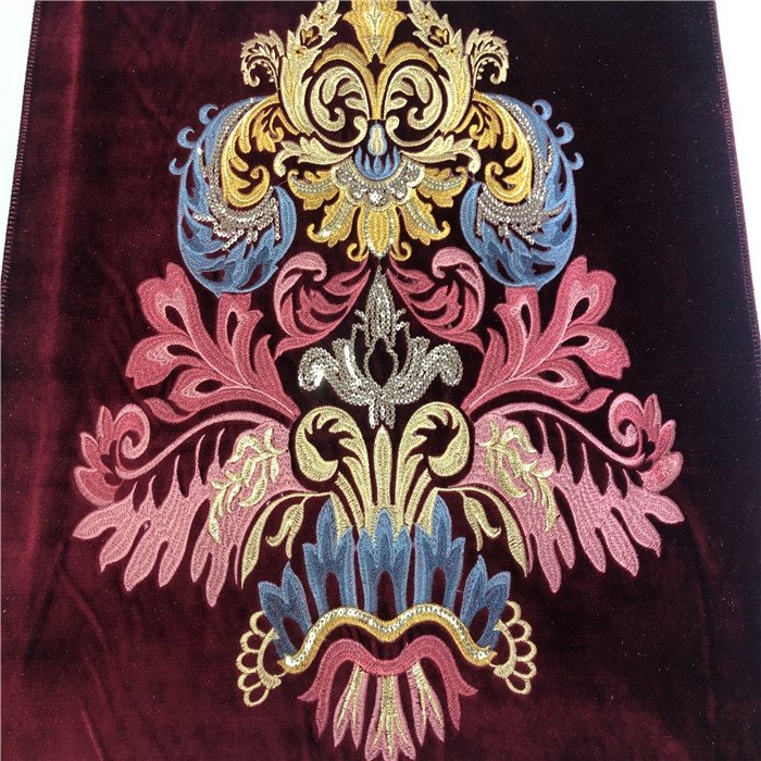 New embroidery sofa fabric expot to morocco embroidery fabric for sofa luxury sequins embroidery for hometextile