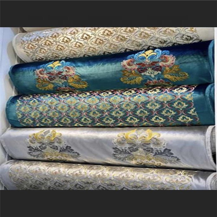 New embroidery sofa fabric expot to morocco embroidery fabric for sofa luxury sequins embroidery for hometextile