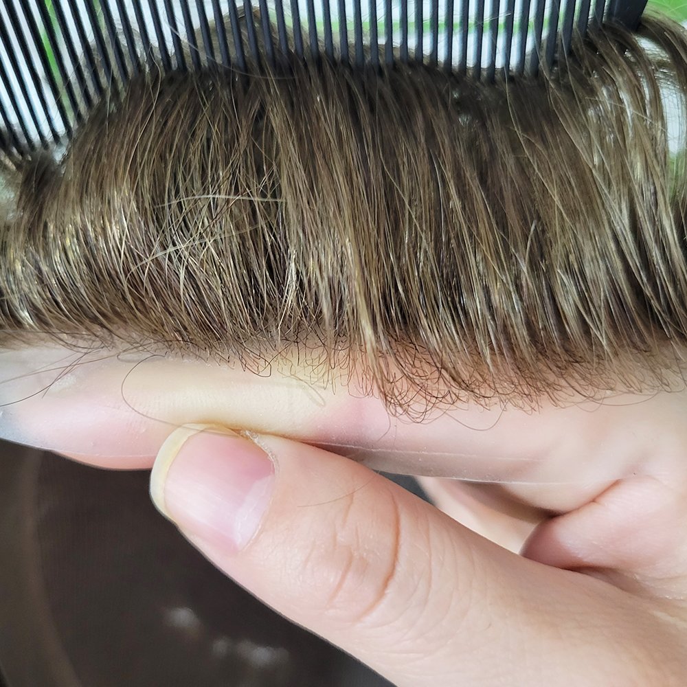 Australia Sale Toupee Men Soft Lace PU Base Wig For Men Natural Hairline Replacement System Unit For Men Male Hair Prosthesis