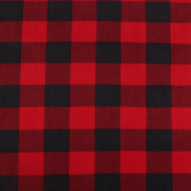 Hot sale 240gsm printed knitted plaid brushed single sided anti pilling polar fleece fabric for autumn and winter