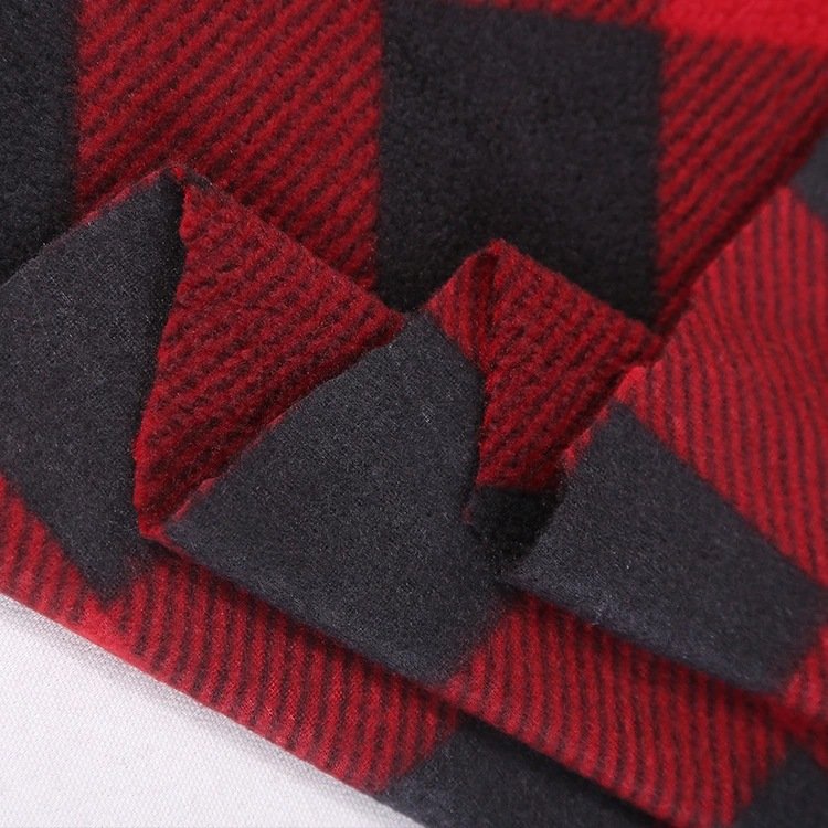 Hot sale 240gsm printed knitted plaid brushed single sided anti pilling polar fleece fabric for autumn and winter