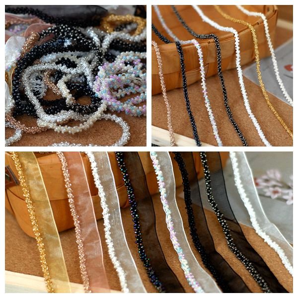 High quality diy coat collar cuff decorative accessories material handmade beaded ribbon Lace