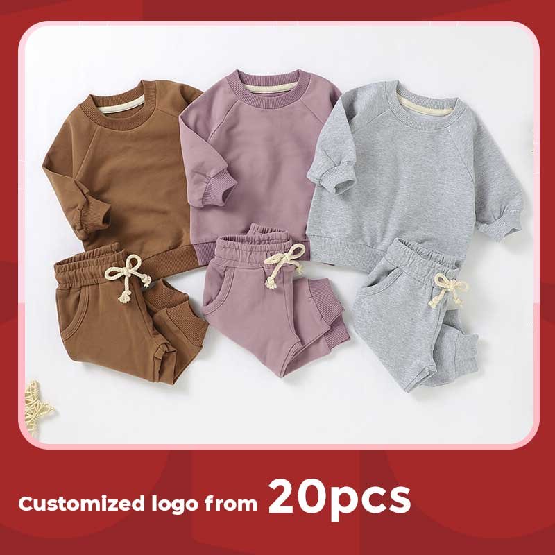 Customized logo from 20pcs Unisex Soft Winter Clothing Set Infant Knitted Baby Organic Cotton Sweater Kids Clothing set