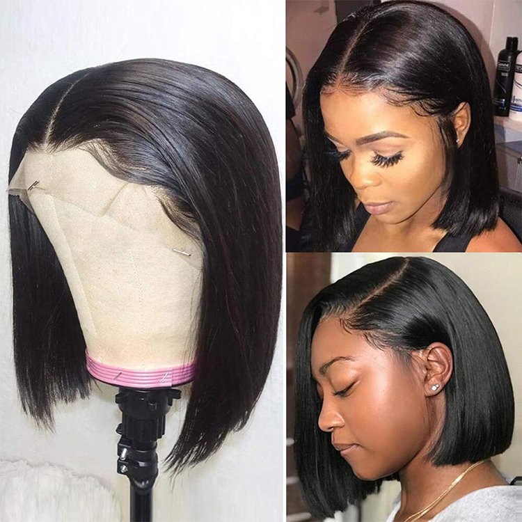 ZSF Human Hair Wholesale Silky Straight Brazilian Human Hair Bob Lace Wig Brazilian Lace Front Closure Short Bob Wig