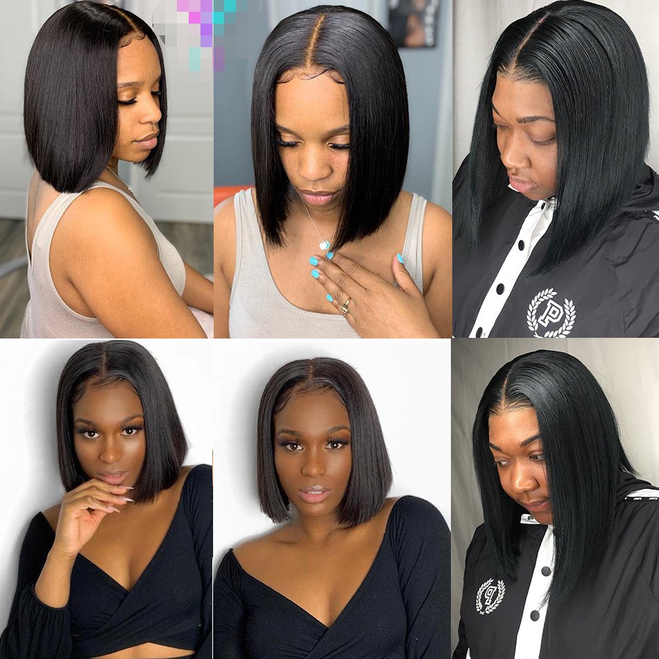 ZSF Human Hair Wholesale Silky Straight Brazilian Human Hair Bob Lace Wig Brazilian Lace Front Closure Short Bob Wig
