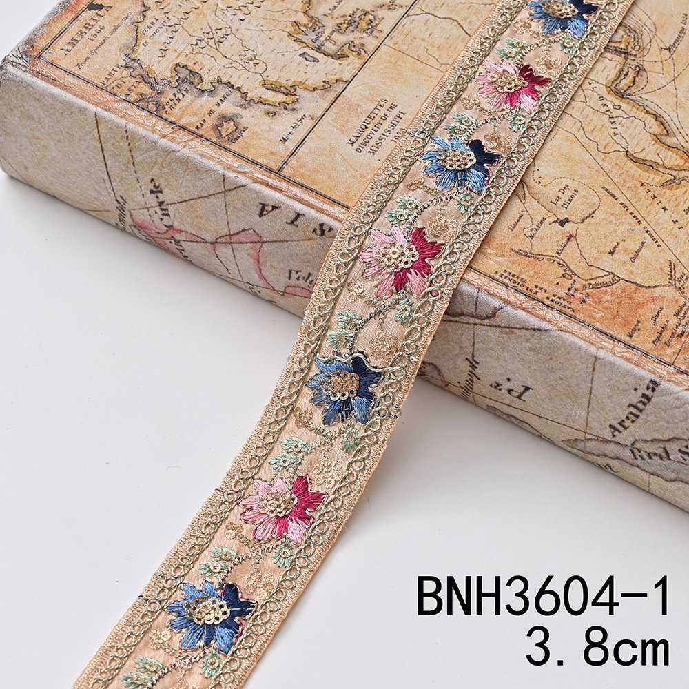 New Transparent Lace Ribbon Ethnic Style Embroidery Leisure Ribbon Clothing Headwear Gift Box Packaging Textile Accessories