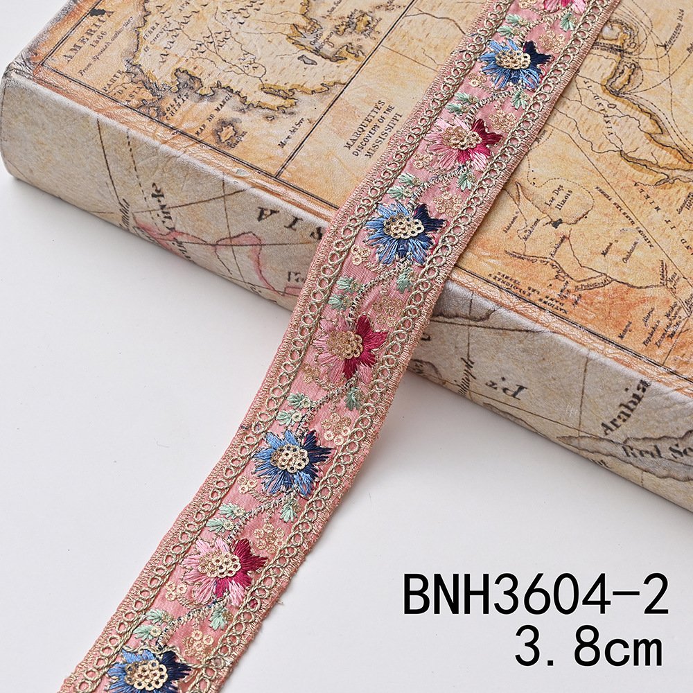 New Transparent Lace Ribbon Ethnic Style Embroidery Leisure Ribbon Clothing Headwear Gift Box Packaging Textile Accessories